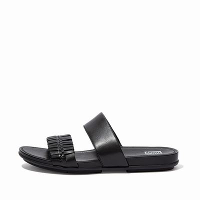 Fitflop Gracie Wrapped Weave Slides - Sandalen Damen - Schwarz (HLD964078)